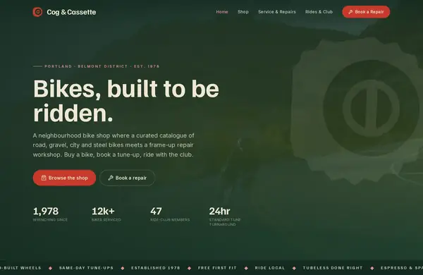 Cog & Cassette — a website we built