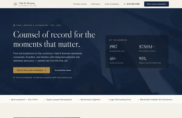 Hale & Brennan — a website we built