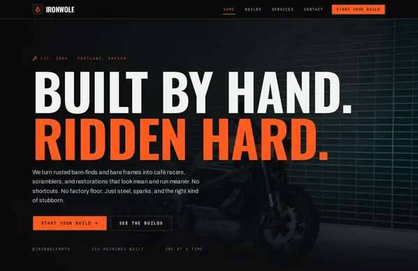 Ironwolf Moto — a website we built