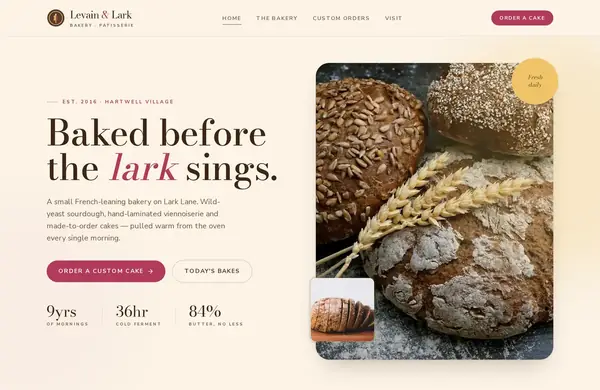 Levain & Lark — a website we built
