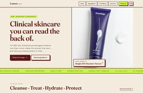 Lumen Skin — a website we built