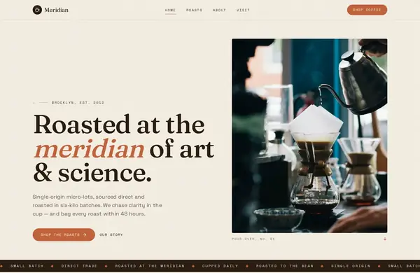Meridian Coffee — a website we built