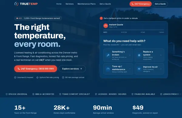 TrueTemp — a website we built
