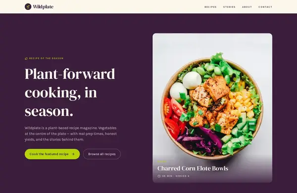 Wildplate — a website we built